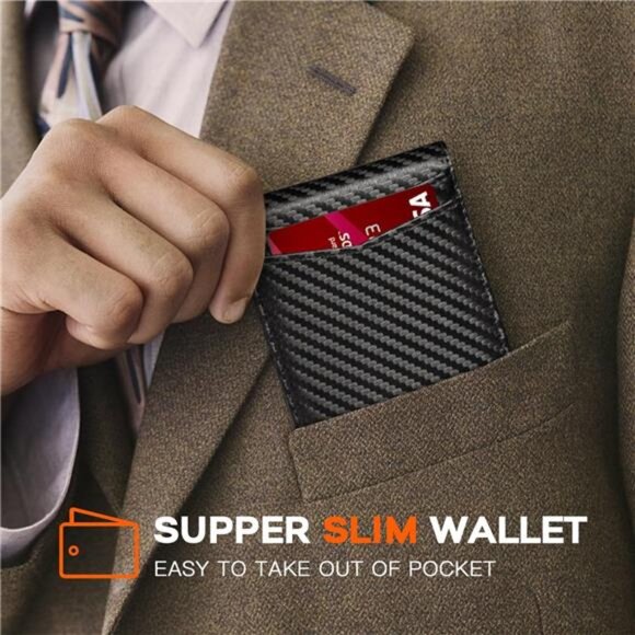 Wallet for Men,Mens Wallet,Slim Leather Bifold,RFID Blocking 8 Slots - Picture 4 of 6